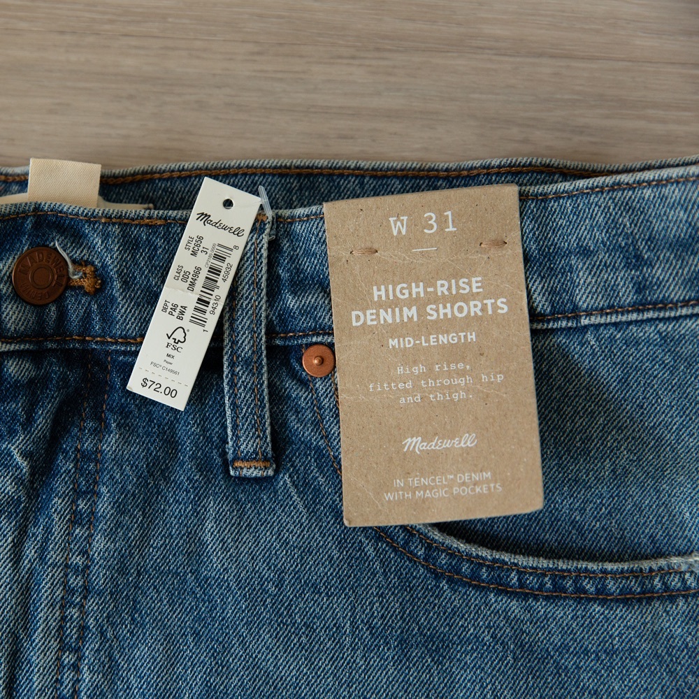 MADEWELL High-rise denim shorts (mid length) size 31 - Picture 8 of 11